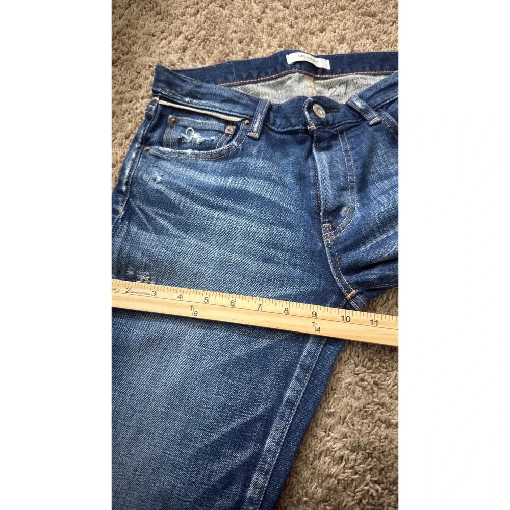 Moussy Vintage Womens Factory Distressed Slim Tapered Jeans Blue Size 27 - Picture 4 of 9